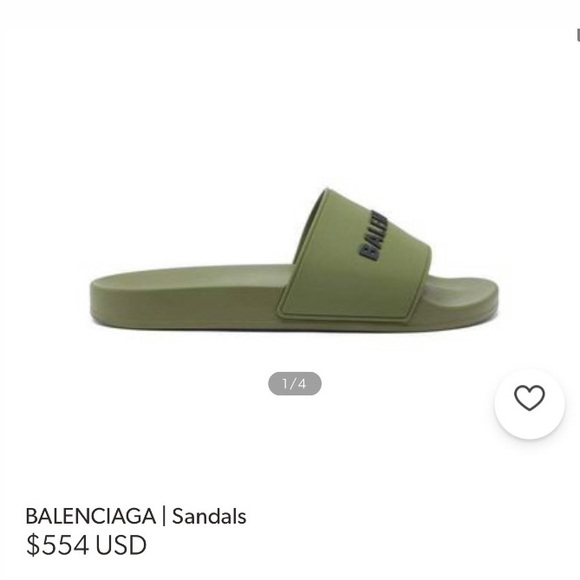 Balenciaga Green Rubber Slides Men's 12 US 45 EU